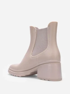 Best La Modeuse Bottines de pluie style Chelsea Beige