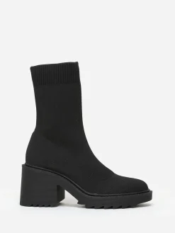Sale La Modeuse Bottines en maille à semelle crantée Noir