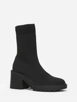 Sale La Modeuse Bottines en maille à semelle crantée Noir