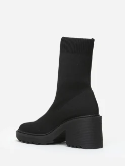 Sale La Modeuse Bottines en maille à semelle crantée Noir