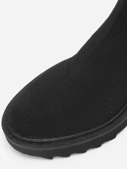 Sale La Modeuse Bottines en maille à semelle crantée Noir