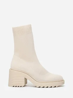 Hot La Modeuse Bottines en maille à semelle crantée Beige