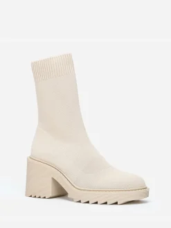 Hot La Modeuse Bottines en maille à semelle crantée Beige