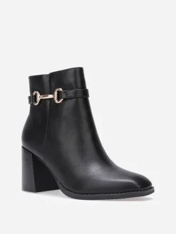 Hot La Modeuse Bottines en simili à mors doré Noir