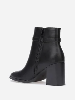 Hot La Modeuse Bottines en simili à mors doré Noir