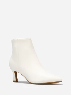 La Modeuse Bottines en simili à petit talon Blanc