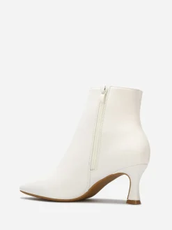 La Modeuse Bottines en simili à petit talon Blanc