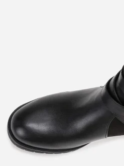 New La Modeuse Bottines en simili et suédine à multi-brides Noir