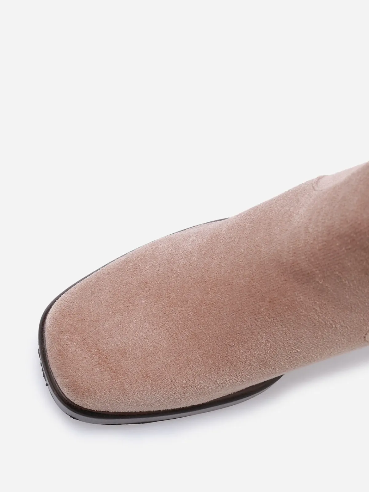 Clearance La Modeuse Bottines en suédine à bout et talon carrés Taupe