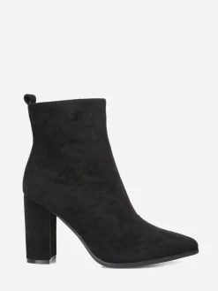 La Modeuse Bottines en suédine à bout pointu Noir
