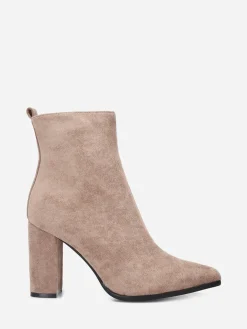 Clearance La Modeuse Bottines en suédine à bout pointu Beige
