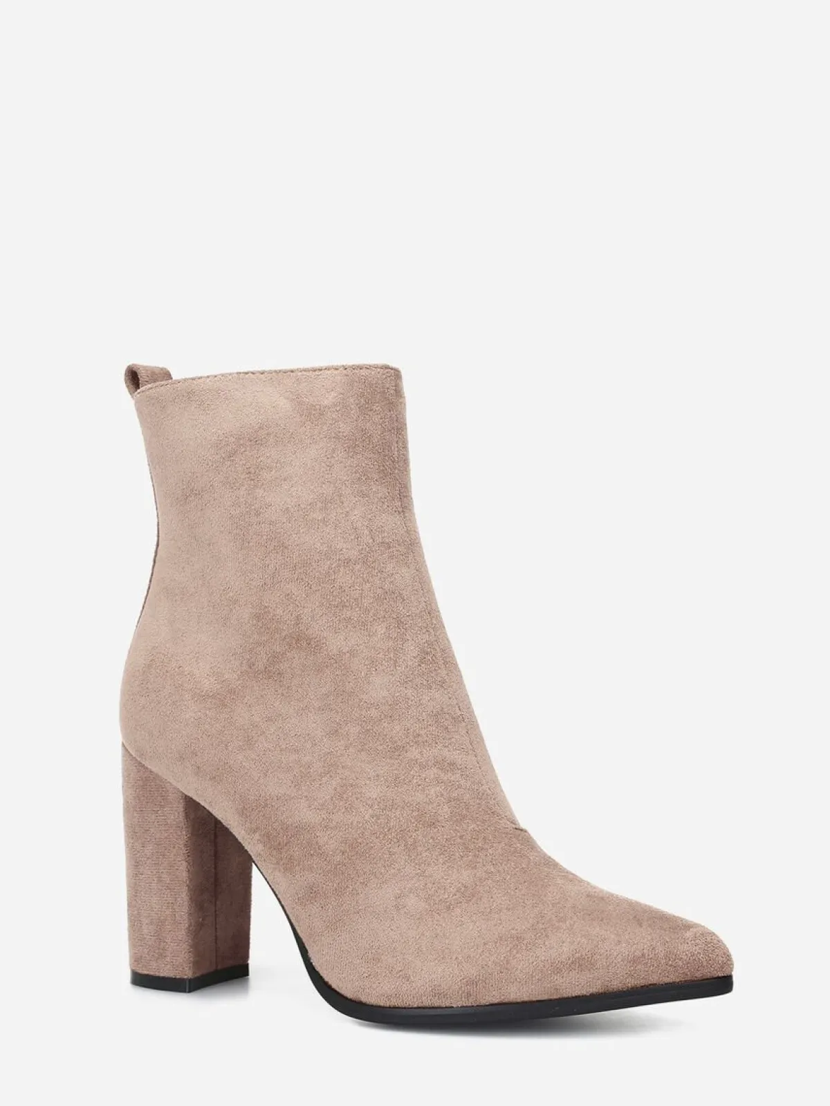 Clearance La Modeuse Bottines en suédine à bout pointu Beige