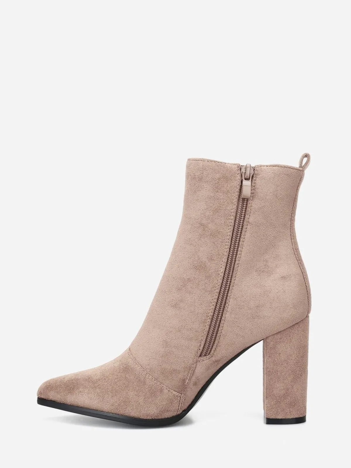 Clearance La Modeuse Bottines en suédine à bout pointu Beige