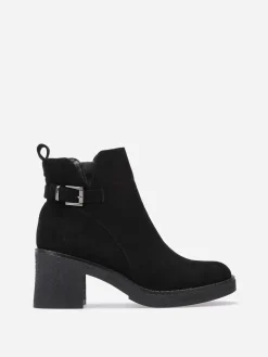 Best La Modeuse Bottines en suédine à bride et boucle métallique Noir