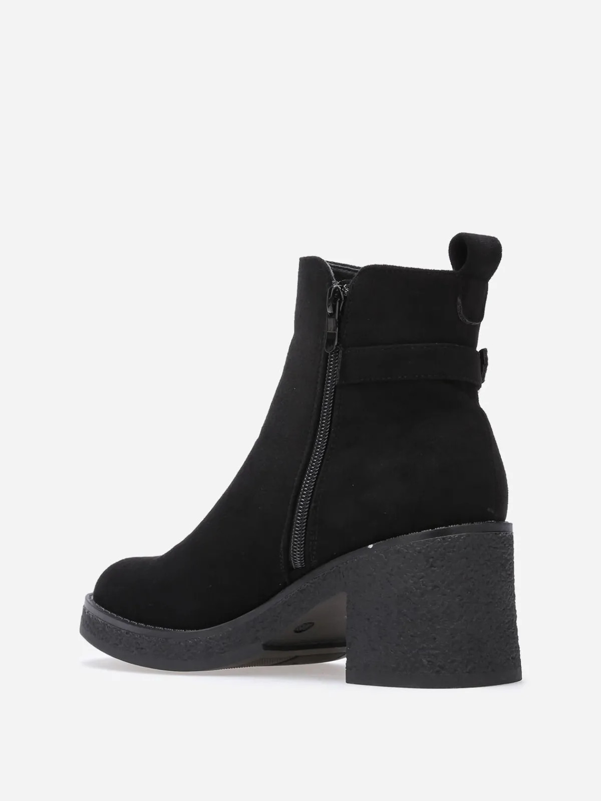 Best La Modeuse Bottines en suédine à bride et boucle métallique Noir