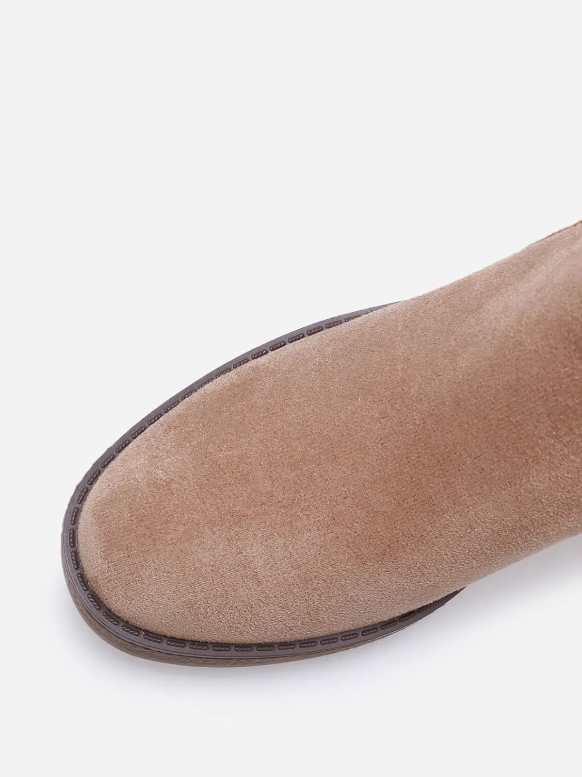 Clearance La Modeuse Bottines en suédine à bride et boucle métallique Taupe