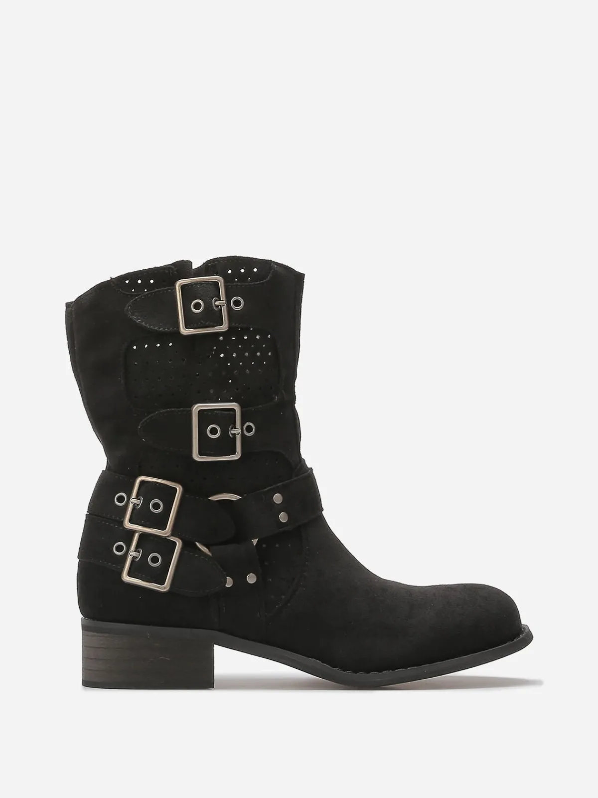 Sale La Modeuse Bottines en suédine à sangles Noir