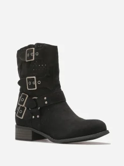 Sale La Modeuse Bottines en suédine à sangles Noir