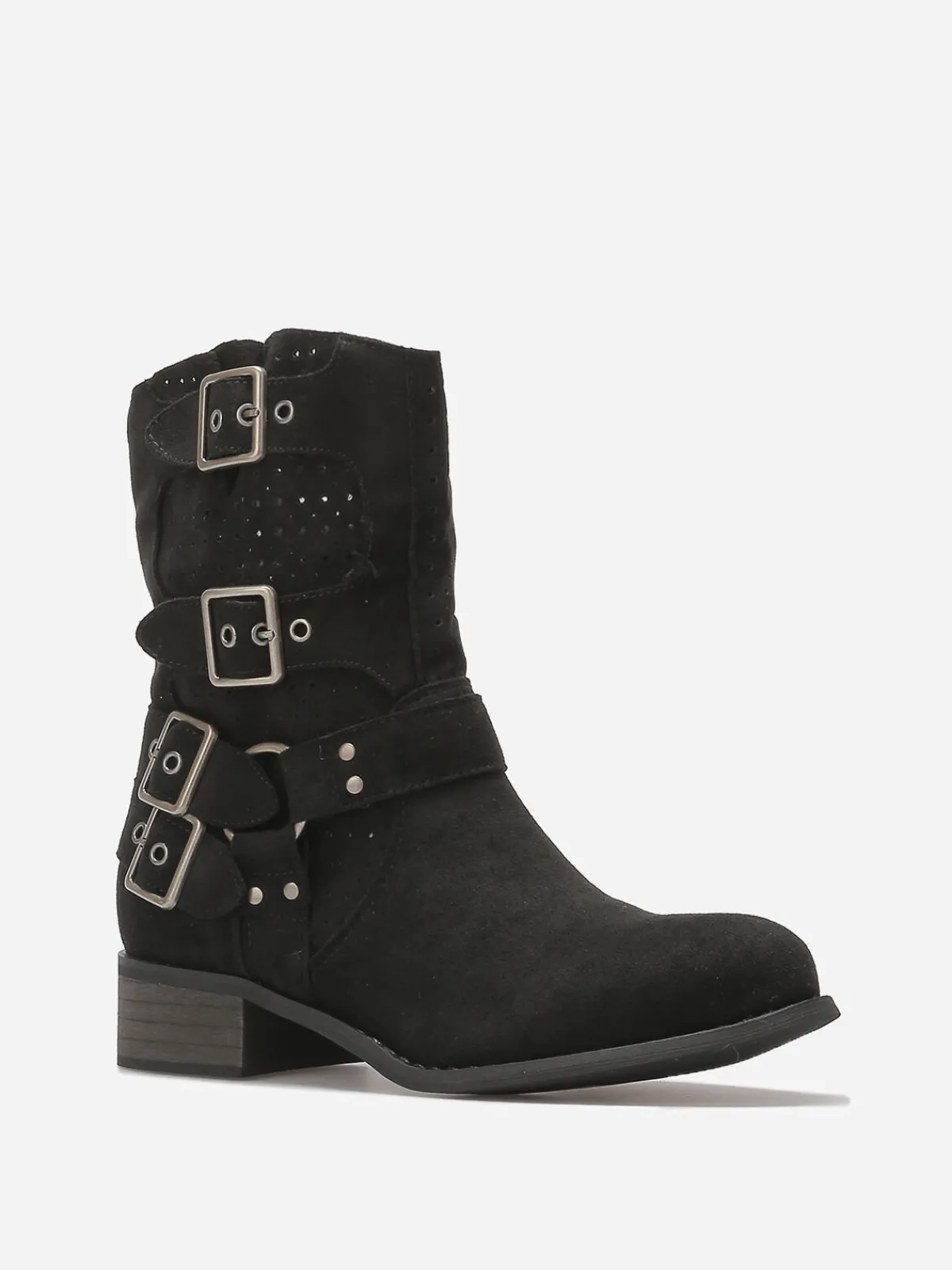 Sale La Modeuse Bottines en suédine à sangles Noir