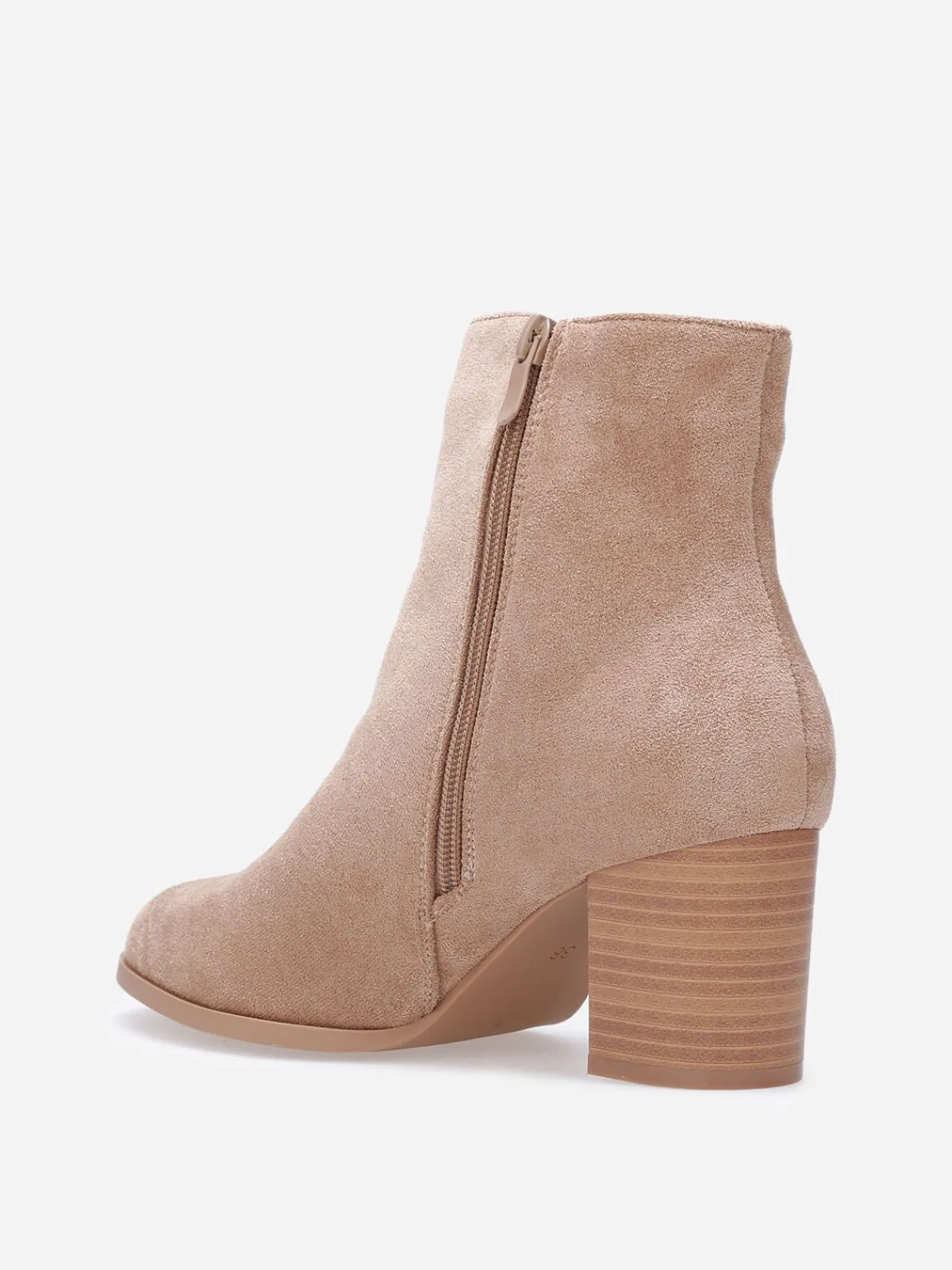 New La Modeuse Bottines en suédine à talon et bout rond Taupe
