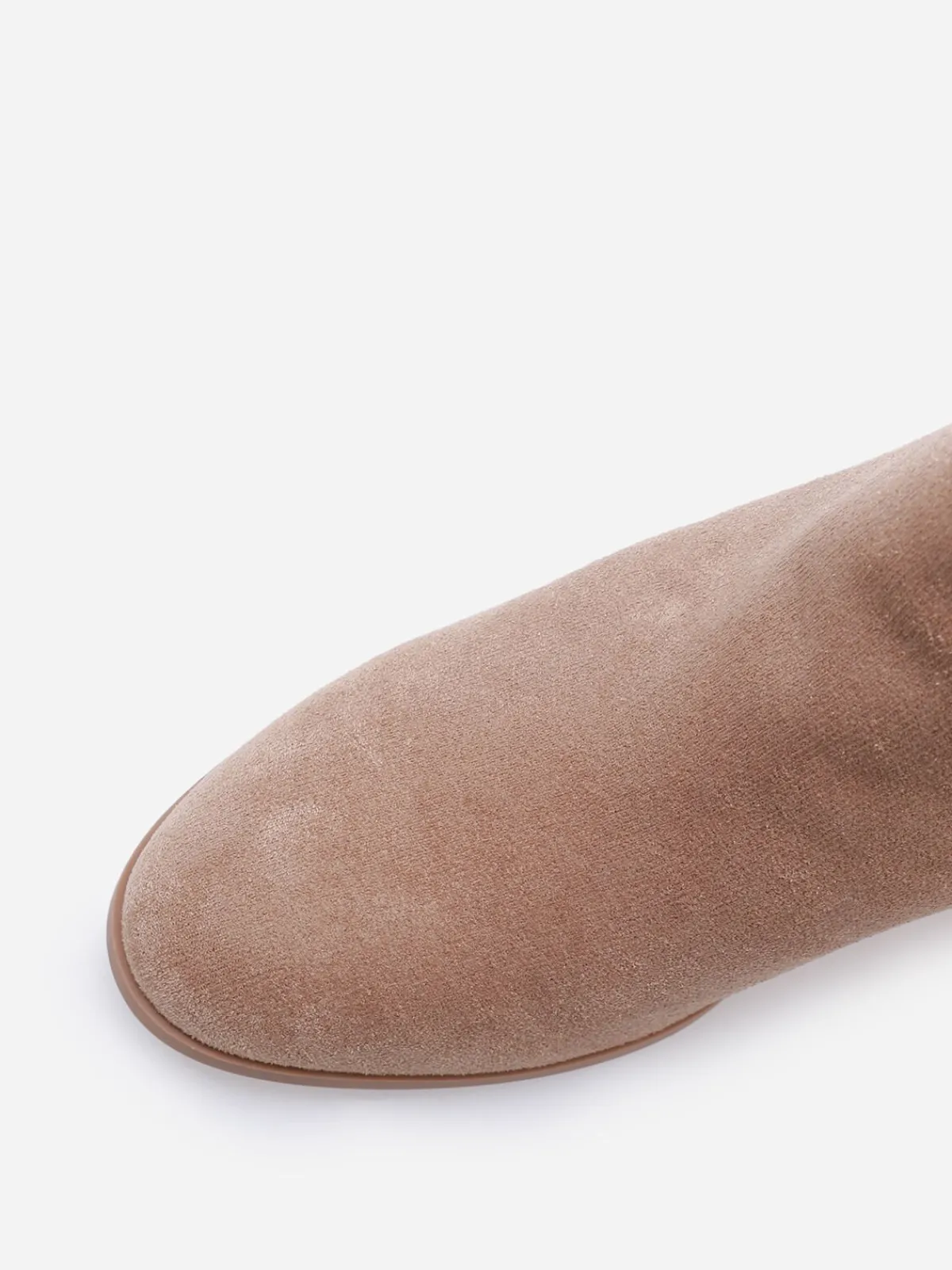 New La Modeuse Bottines en suédine à talon et bout rond Taupe