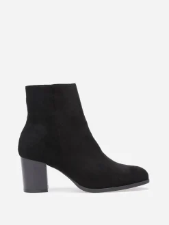 Best La Modeuse Bottines en suédine à talon et bout rond Noir