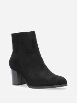 Best La Modeuse Bottines en suédine à talon et bout rond Noir