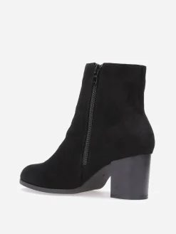 Best La Modeuse Bottines en suédine à talon et bout rond Noir