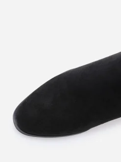 La Modeuse Bottines en suédine à zip décoratif Noir