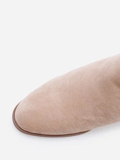 Hot La Modeuse Bottines en suédine à zip décoratif Taupe