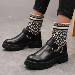 Best La Modeuse Bottines et bi-matières Noir