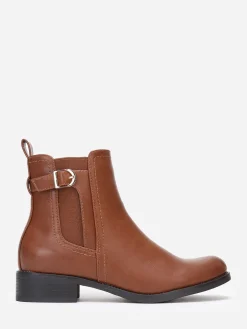 La Modeuse Bottines inspiration chelsea à boucle Camel