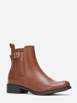 La Modeuse Bottines inspiration chelsea à boucle Camel