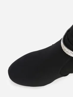 Online La Modeuse Bottines mattes à strass Noir