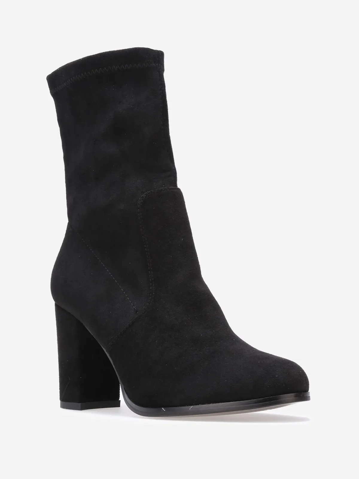Hot La Modeuse Bottines montantes en suédine à talon Noir