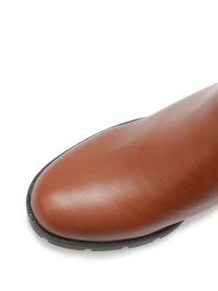 Discount La Modeuse Bottines multi-matières à boucle dorée Camel