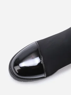 Hot La Modeuse Bottines multi-matières à zip décoratif Noir