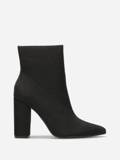 La Modeuse Bottines pailletées à bout pointu Noir
