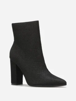 La Modeuse Bottines pailletées à bout pointu Noir