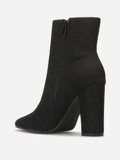 La Modeuse Bottines pailletées à bout pointu Noir