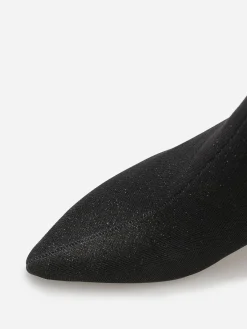 La Modeuse Bottines pailletées à bout pointu Noir
