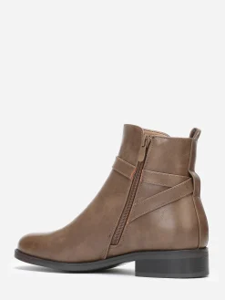 Outlet La Modeuse Bottines plates à boucle Taupe