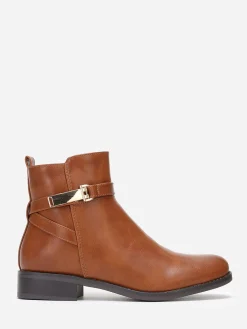 Best La Modeuse Bottines plates à boucle Camel