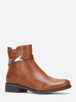 Best La Modeuse Bottines plates à boucle Camel