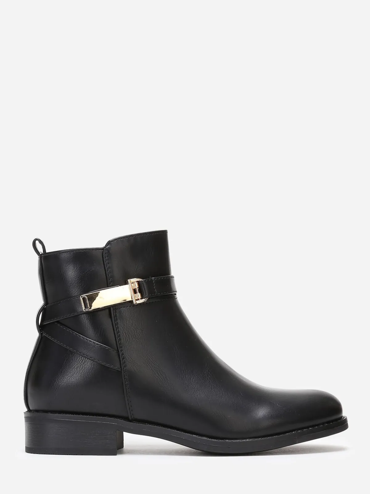 Online La Modeuse Bottines plates à boucle Noir