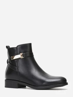 Online La Modeuse Bottines plates à boucle Noir