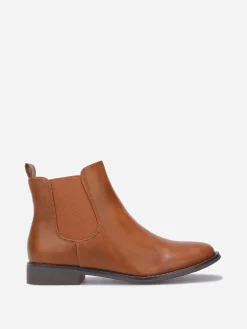 Best La Modeuse Bottines plates chelsea en simili Camel