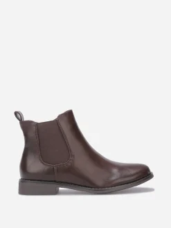 Best La Modeuse Bottines plates chelsea en simili Marron