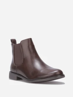 Best La Modeuse Bottines plates chelsea en simili Marron