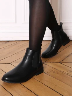 Best La Modeuse Bottines plates chelsea en simili Noir